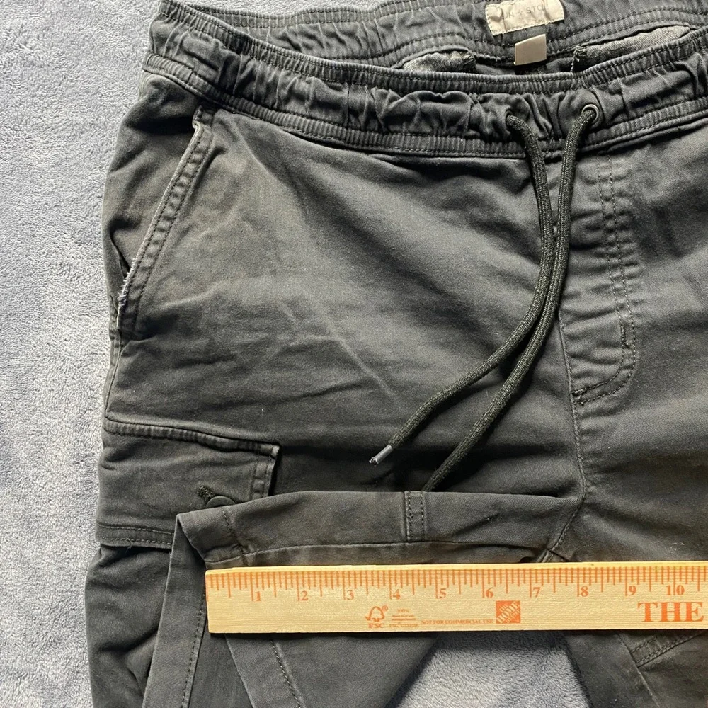 Sun+Stone Shorts Mens Medium Cargo Black Elastic Baggy Utility Made in 2023